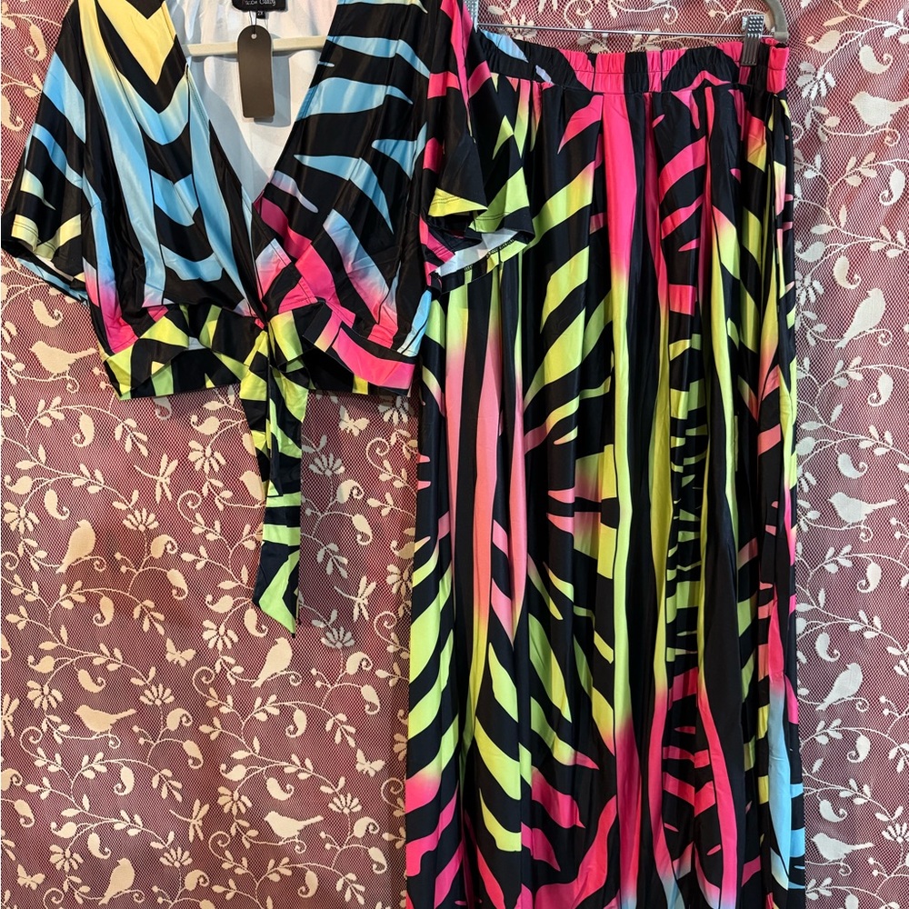 Source Unknown Multicolor Striped Maxi Dress
